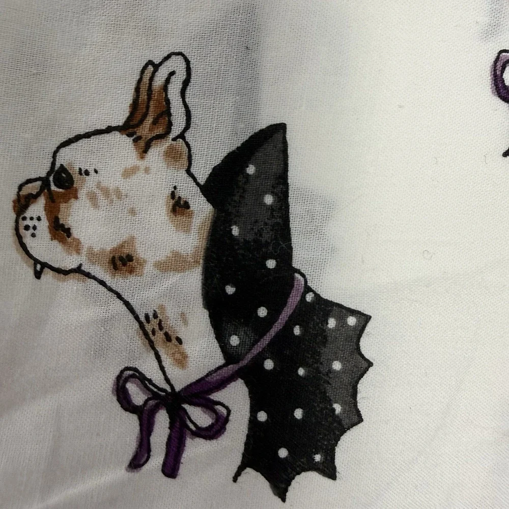NWT Cath Kidston Halloween Dogs 4 Pc Queen Sheet Set Spooky Dog Print Bulldogs